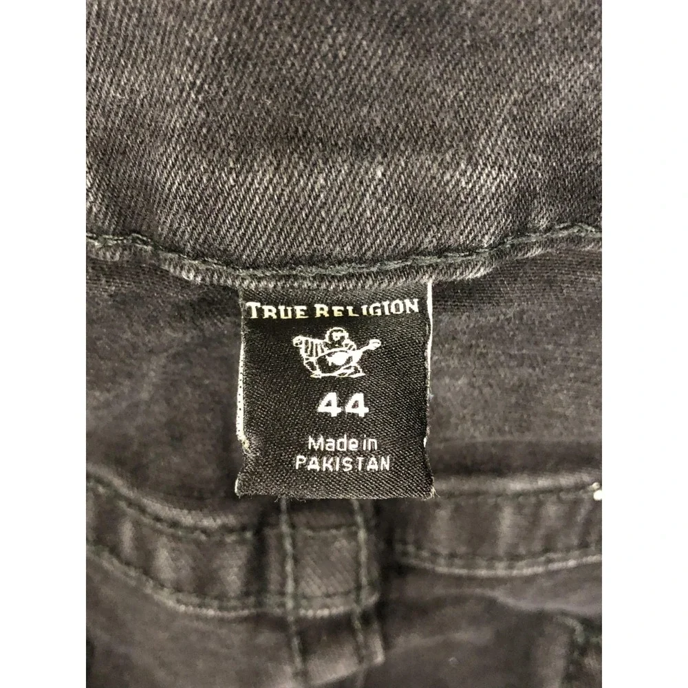 True Religion Jeans Men 44x32 Black Geno Relaxed Slim Denim